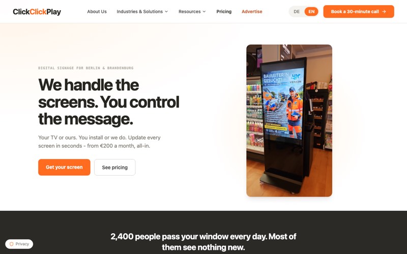 ClickClickPlay digital signage platform